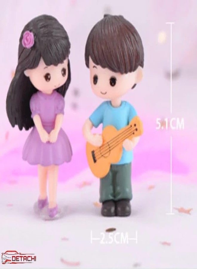 DETACHI Dashboard Toys - Cute Couple Car Ornament for Decoration, Ideal Gift for Car Lovers, Durable Interior Accessories, with 4 Resin Adhesive Stickers (Purple) - Image 5